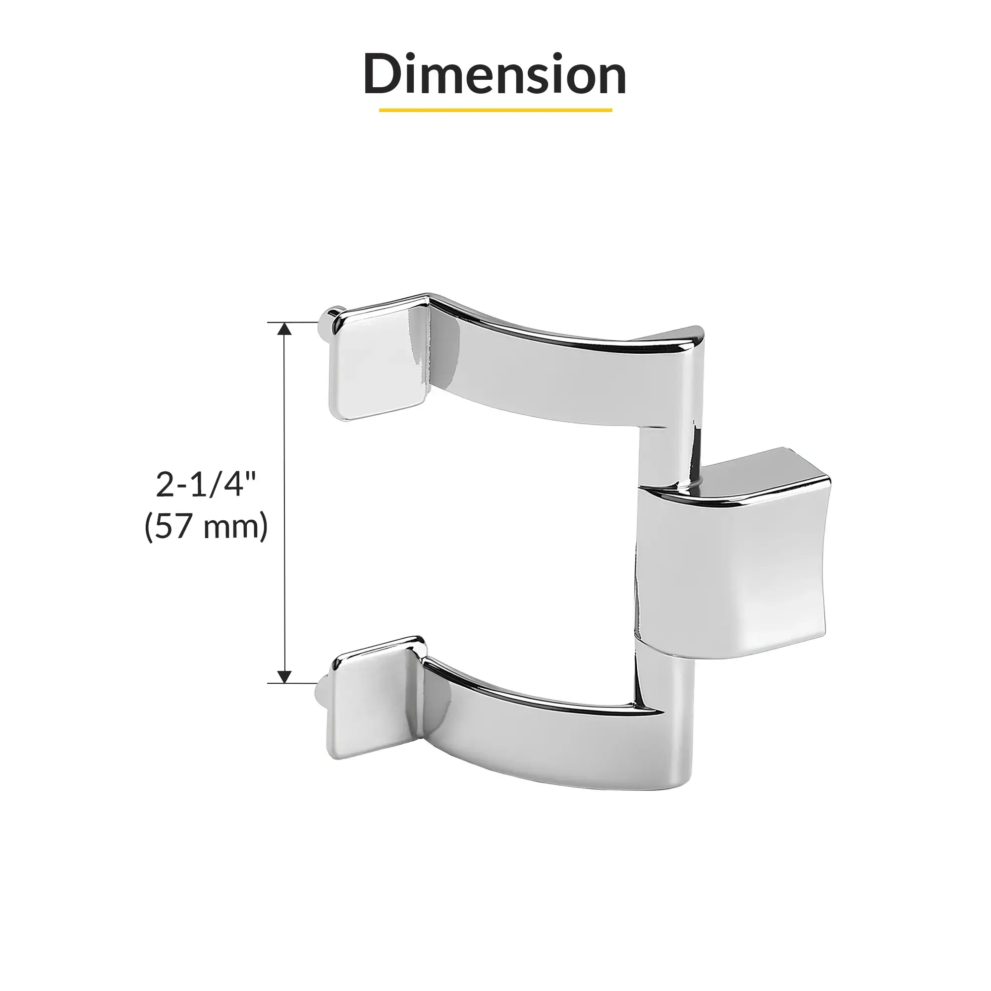 Brixwell 900-10709 Shower Door Handle Chrome with Towel Bar Insert