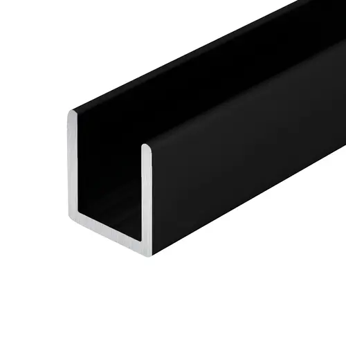 Matte Black 1/2" Fixed Panel Shower Door Deep U-Channel - 95" Length