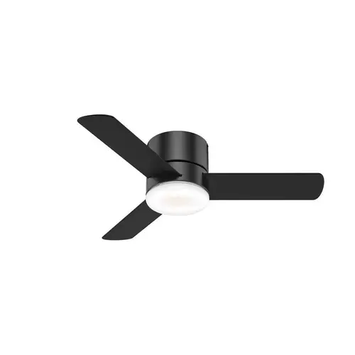 Hunter Fan 44" Minimus Low Profile Ceiling Fan With LED Light, Matte Black Hunter Fan 44" Minimus Low Profile Ceiling Fan With LED Light, Matte Black