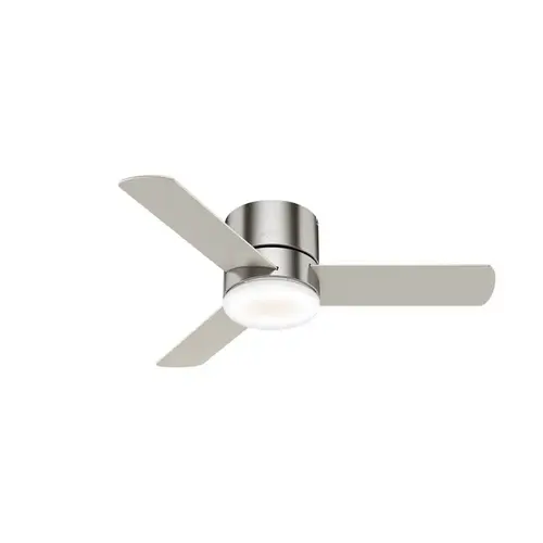 Hunter Fan 44" Minimus Low Profile Ceiling Fan With LED Light, Brushed Nickel
