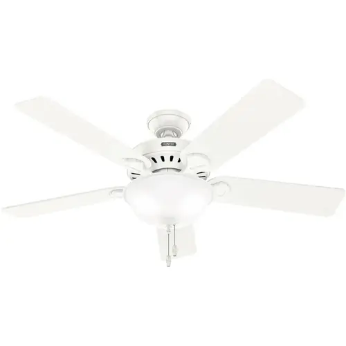 Hunter Fan 52" Pro'S Best Ceiling Fan With LED Light And Pull Chain, Fresh White Hunter Fan 52" Pro'S Best Ceiling Fan With LED Light And Pull Chain, Fresh White