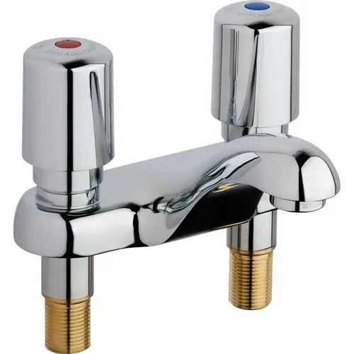 Chicago Faucets Wall-Mounted Manual Faucet With 8" Centers Chrome Chicago Faucets Wall-Mounted Manual Faucet With 8" Centers Chrome