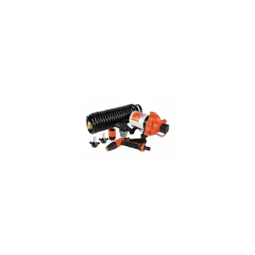 12V Washdown Kit 5.5 GPM 70 PSI W/20 ft Coiled Hose