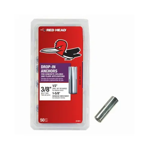 3/8" x 1/2" Drop-in Anchor 50-Ct. 3/8" x 1/2" Drop-in Anchor 50-Ct.