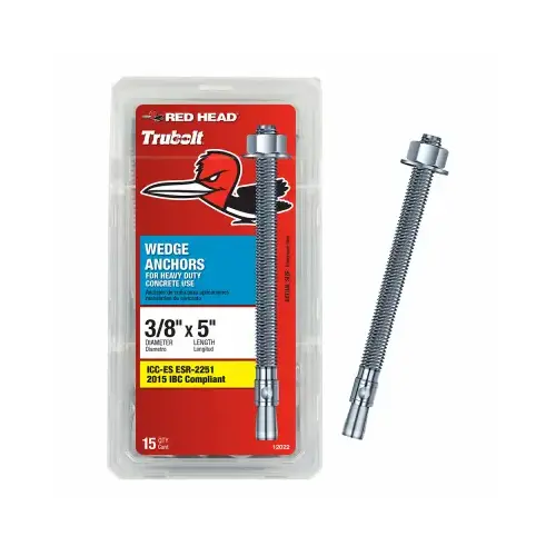 3/8" x 5" Wedge Anchor 15-Ct. 3/8" x 5" Wedge Anchor 15-Ct.