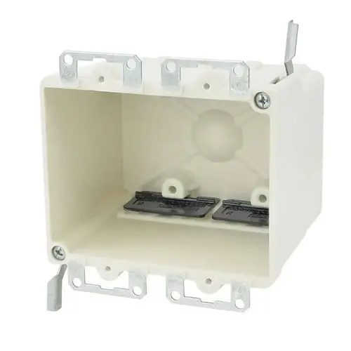 Allied Moulded 2-Gang Old Work Fiberglass Switch/Outlet Box With Wings Off White Off-White