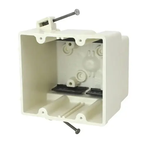 Allied Moulded 2-Gang New Work Fiberglass Switch/Outlet Box, Off White Off-White
