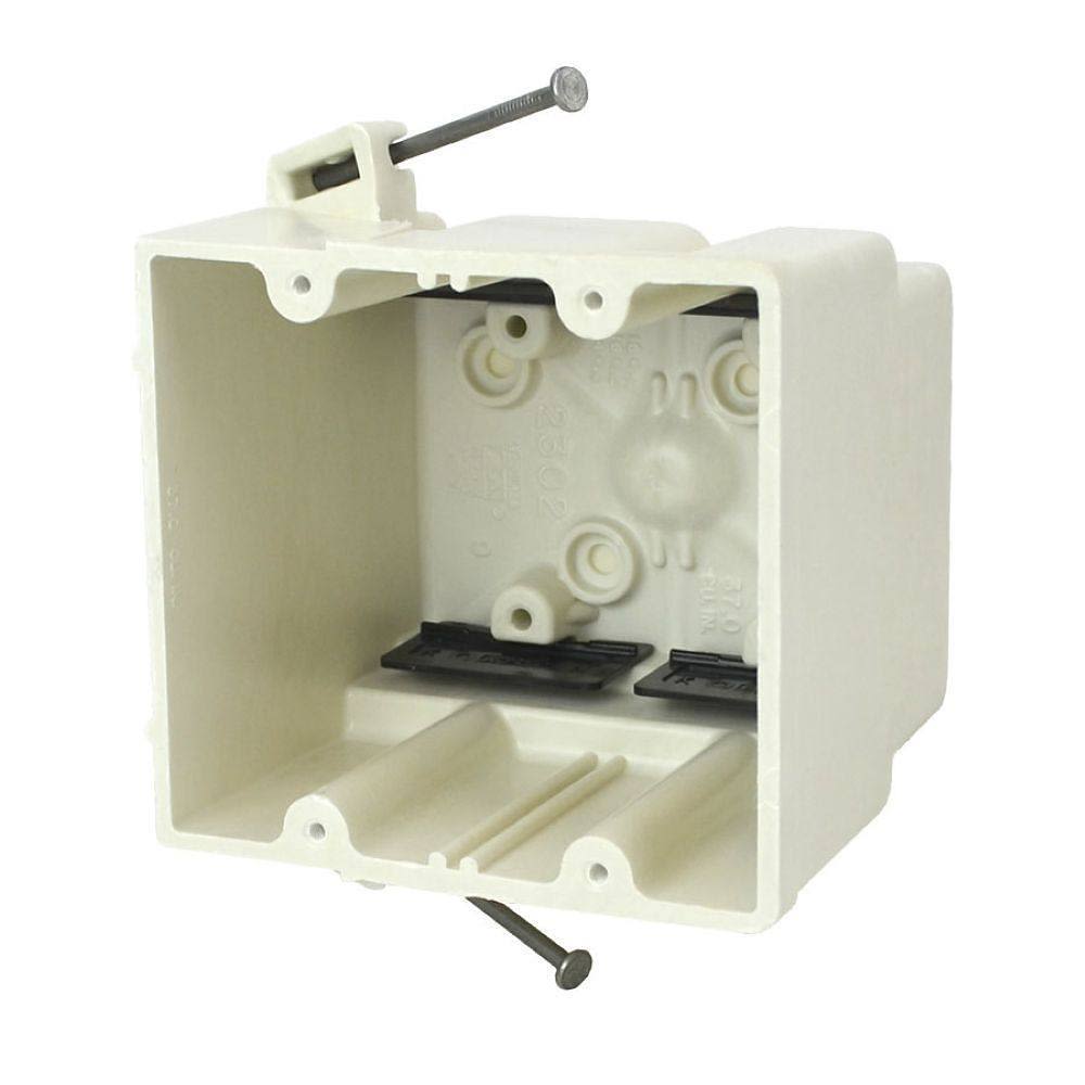 Allied Moulded R2302-NK45 Allied Moulded 2-Gang New Work Fiberglass Switch/Outlet Box, Off White Off-White