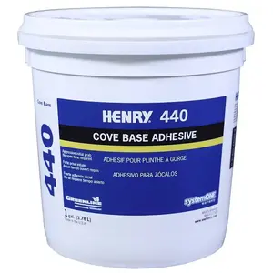 HENRY 12111 Henry 440 Vinyl Rubber And Carpet Wall Base Floor Adhesive, 1 Gallon Beige