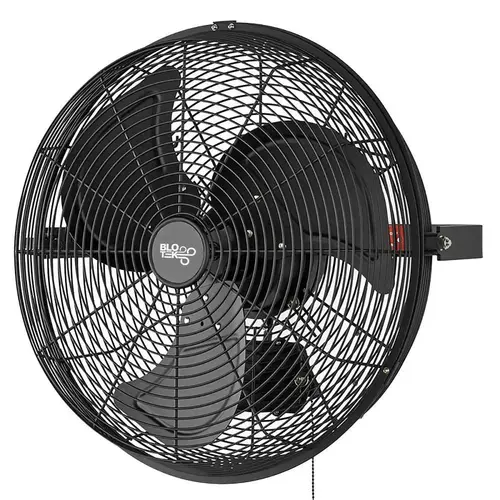 Blotek 18" 3-Speed High Velocity Wall Mount Fan With 3 Blades, Black