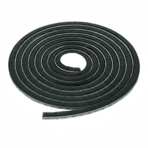 100ft Roll Vanguard Security Astragal Replacement Pile Weatherstrip, 0.625" Pile Height, 0.125" Backing Width-Black
