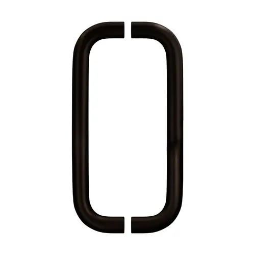Straight Back-to-Back Pull Handle, 11" Length, 10" Mounting Center To Center, 1" Diameter, Aluminum Material, Dark Bronze Finish Straight Back-to-Back Pull Handle, 11" Length, 10" Mounting Center To Center, 1" Diameter, Aluminum Material, Dark Bronze Finish