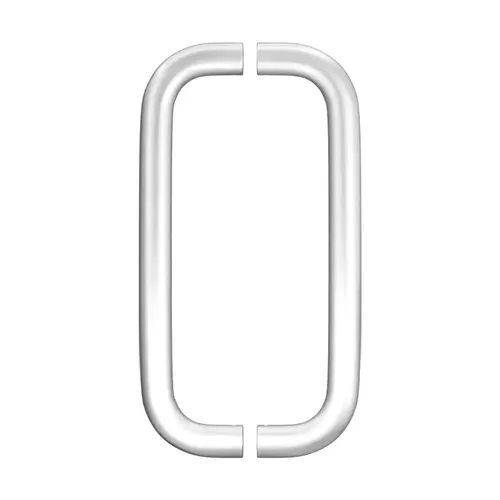 Straight Back-to-Back Pull Handle, 11" Length, 10" Mounting Center To Center, 1" Diameter, Aluminum Material, Clear Anodized Finish Straight Back-to-Back Pull Handle, 11" Length, 10" Mounting Center To Center, 1" Diameter, Aluminum Material, Clear Anodized Finish