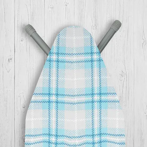 Ironing Board Cover 18" W X 49" L Cotton Blue Plaid Blue Plaid