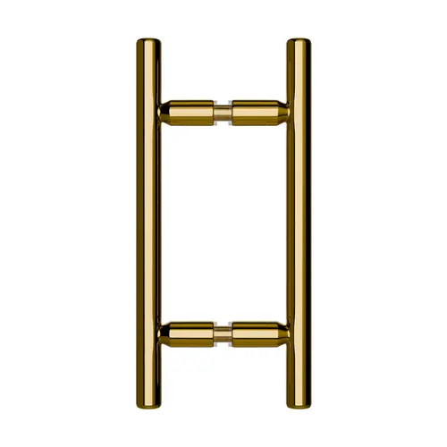 Ladder Style Back-to-Back Pull Handle, 12" Length, 8" Mounting Center To Center, Glazing Thickness 5/16" To 1/2", Polished Brass Finish Ladder Style Back-to-Back Pull Handle, 12" Length, 8" Mounting Center To Center, Glazing Thickness 5/16" To 1/2", Polished Brass Finish