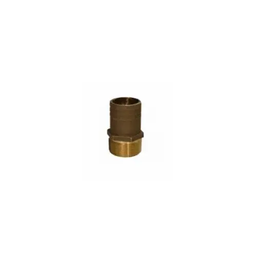 1" NPT Bronze Full Flow Pipe to Hose Fitting, 1-1/8" Hose ID