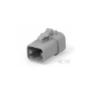 LADD DTP06-4S DTP Series Plug, Rectangular, Grey, 4 Cavities, Contact Size 12, Current Rating 25