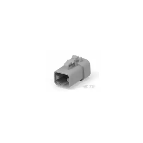 DTP Series Plug, Rectangular, Grey, 4 Cavities, Contact Size 12, Current Rating 25