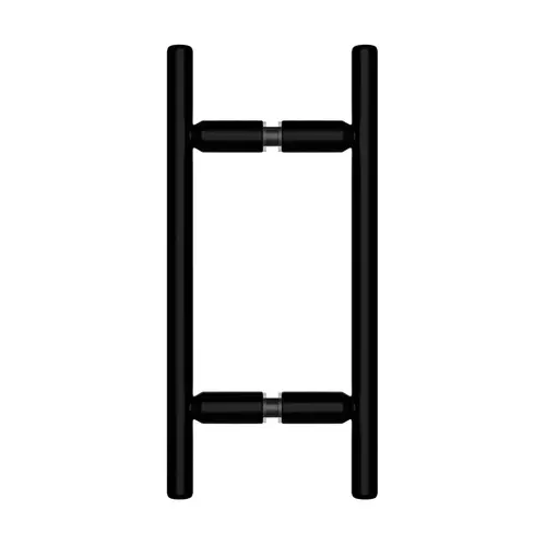 Ladder Style Back-to-Back Pull Handle, 12" Length, 8" Mounting Center To Center, Glazing Thickness 5/16" To 1/2", Matte Black Finish Ladder Style Back-to-Back Pull Handle, 12" Length, 8" Mounting Center To Center, Glazing Thickness 5/16" To 1/2", Matte Black Finish
