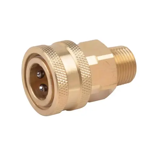 Quick Connect Coupler 3/8-in Male NPT x 3/8-in Female 4200 psi Gold
