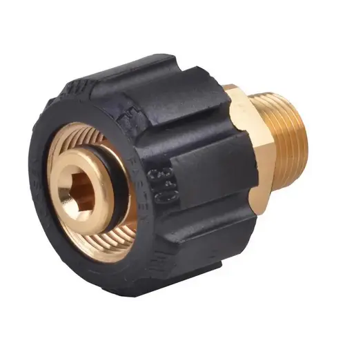 Screw Nipple M22 Female x 3/8-in Male NPT 5800 psi Gold Screw Nipple M22 Female x 3/8-in Male NPT 5800 psi Gold