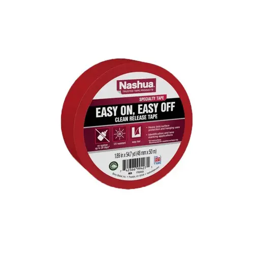 Masking Tape Nashua 1.89" W X 54.7 yd L Red Strong Strength Red Masking Tape Nashua 1.89" W X 54.7 yd L Red Strong Strength Red