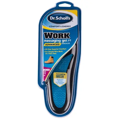 Insoles Work Massaging Gel Women's 6-10 Blue Blue Insoles Work Massaging Gel Women's 6-10 Blue Blue