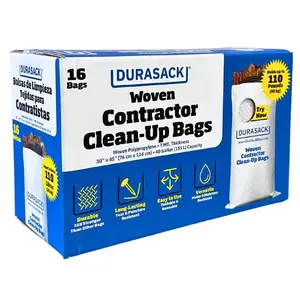 DuraSack LAM-3045DS2 Contractor Bags 40 gal Open White