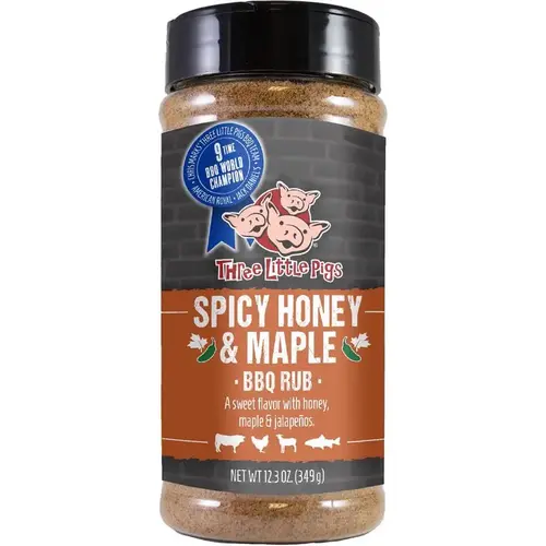 Bar-B-Q Rub/Seasoning Pigs Spicy Honey & Maple 12.3 oz Bar-B-Q Rub/Seasoning Pigs Spicy Honey & Maple 12.3 oz
