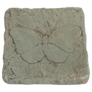 Athens Stonecasting 01-500413PA Stepping Stone Beige/Brown Concrete 2" H X 12" L X 12" W Butterfly Beige/Brown