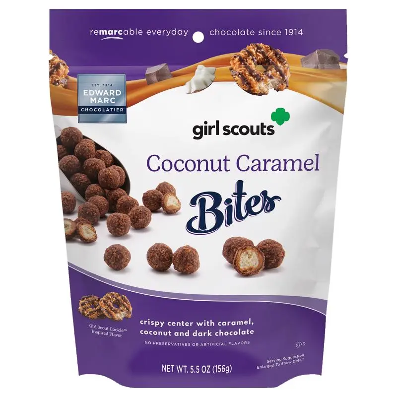 Edward Marc Candy Bites Girl Scouts Coconut Caramel 5.5 oz - pack of 10 217-16255-XCP10 Edward Marc Candy Bites Girl Scouts Coconut Caramel 5.5 oz - pack of 10 217-16255-XCP10