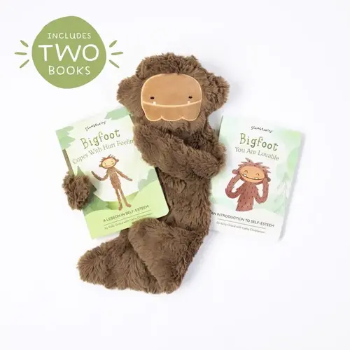 Plush & Book Snuggler Set Bigfoot's Self-Esteem Brown 3 pc Brown