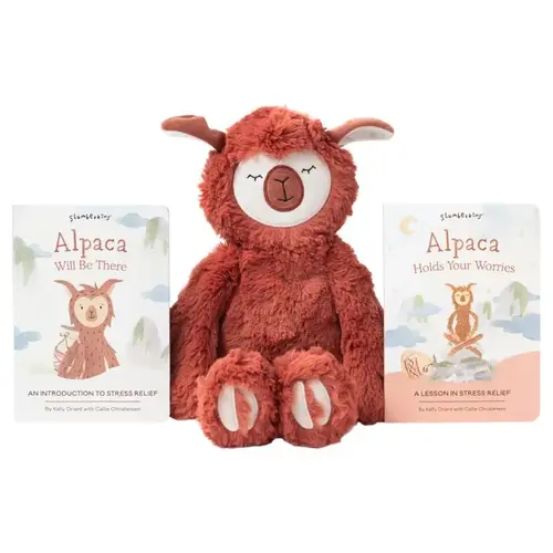 Plush & Book Kin Set Alpaca's Stress Relief Multicolored 3 pc Multicolored