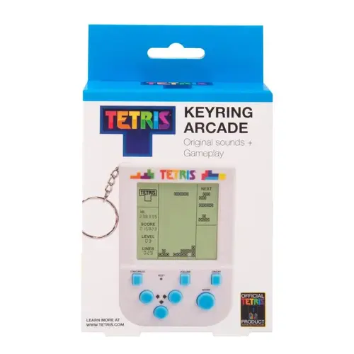Keyring Arcade Game Tetris White White Keyring Arcade Game Tetris White White