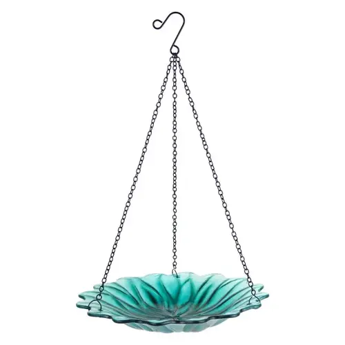 Bird Feeder Ecocycle 0.63 qt Glass/Metal Hanging Blue Bird Feeder Ecocycle 0.63 qt Glass/Metal Hanging Blue