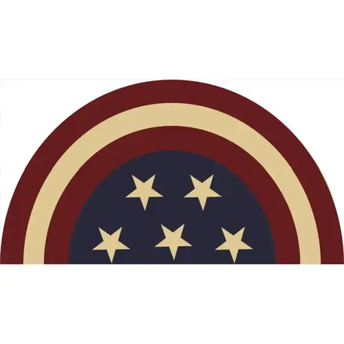 Door Mat Americana 18" W X 28" L Multi-Color Half Moon Star Coir Multi-Color Door Mat Americana 18" W X 28" L Multi-Color Half Moon Star Coir Multi-Color