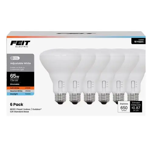 LED Bulb BR30 E26 (Medium) Adjustable White 65 Watt Equivalence White LED Bulb BR30 E26 (Medium) Adjustable White 65 Watt Equivalence White