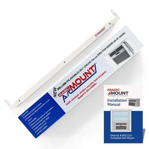 Magic AC Mount AC Support Bracket, Metal, White, For: Window Air Conditioners