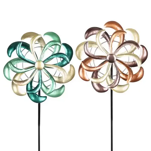 Outdoor Garden Stake Assorted Metal 12" H Pinwheel Assorted - pack of 12 Outdoor Garden Stake Assorted Metal 12" H Pinwheel Assorted - pack of 12