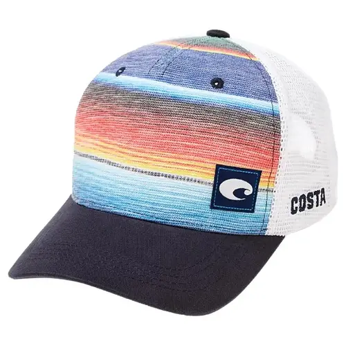 Trucker Hat Baja Stripe Blue One Size Fits All Blue