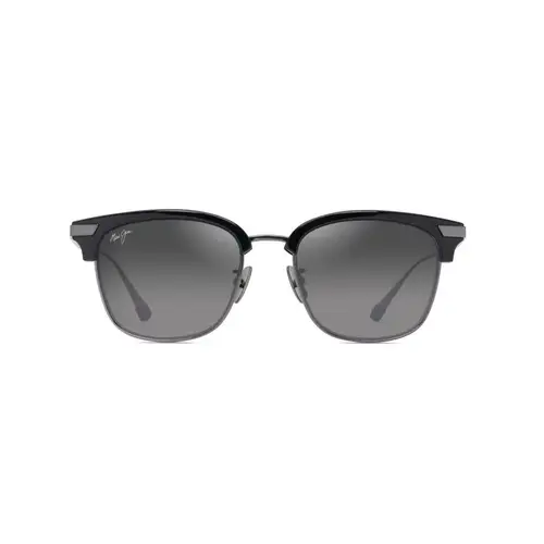 Sunglasses Kalaunu AF Unisex Shiny Black w/Dark Silver Frame Neutral Grey Lens Polarized