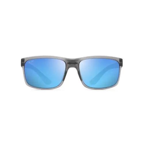 Sunglasses Pokowai Arch Unisex Translucent Matte Gray Frame Blue Hawaii Lens Polarized