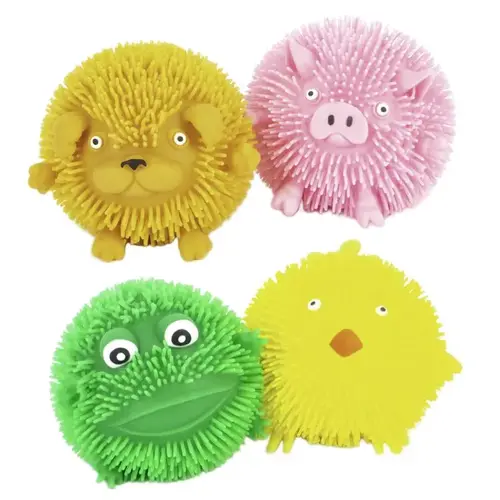 Fluffy Farm Puffer Balls Assorted Assorted - pack of 12