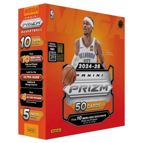 Trading Cards Prizm 2024-25 NBA Mega Box Multicolored 50 pc Multicolored Trading Cards Prizm 2024-25 NBA Mega Box Multicolored 50 pc Multicolored