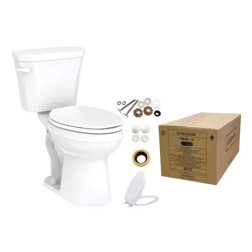 Complete Toilet Kit Viper ADA Compliant 1.28 gal White Elongated White