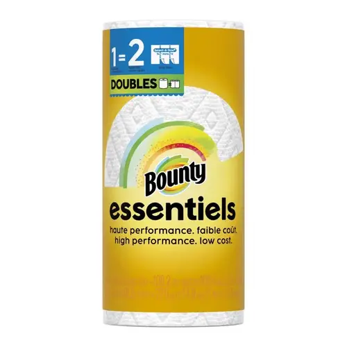 Bounty Essentials Select-A-Size Series Paper Towel, 11 in L, 5.9 in W, 2-Ply White Bounty Essentials Select-A-Size Series Paper Towel, 11 in L, 5.9 in W, 2-Ply White