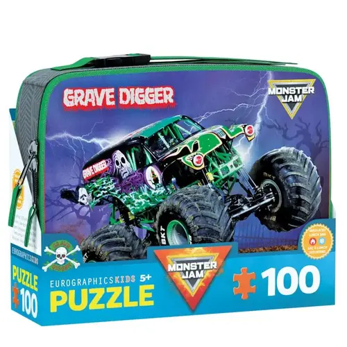 Jigsaw Puzzle Grave Digger Monster Jam Lunch Bag Multicolored 100 pc Multicolored