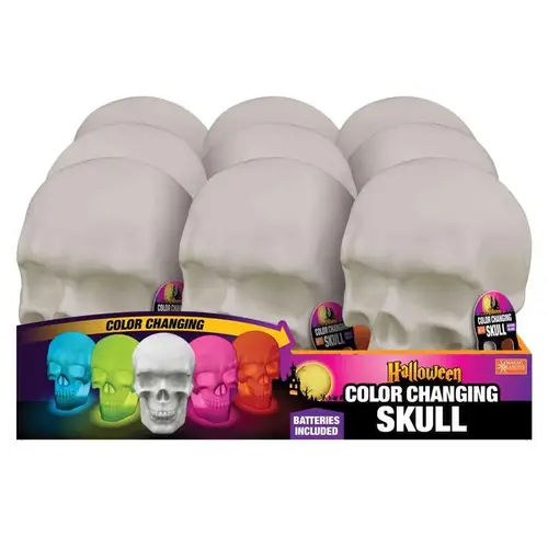 Halloween Decor Multicolored LED Color Changing Skull - pack of 9 Halloween Decor Multicolored LED Color Changing Skull - pack of 9