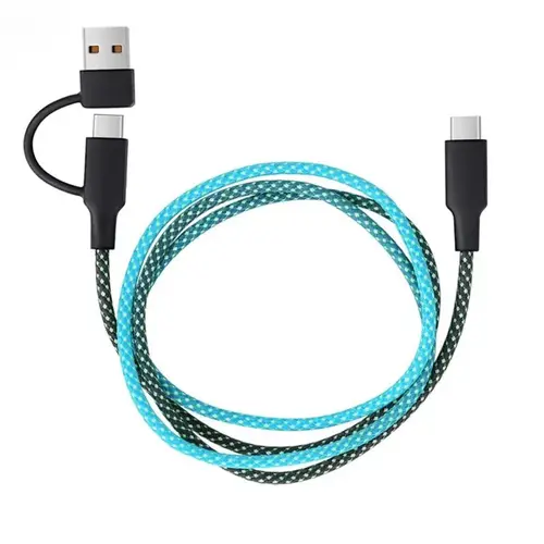 USB-C Cable Multicolored Braided Cable For Any USB-Powered Device 3 ft. L Multicolored