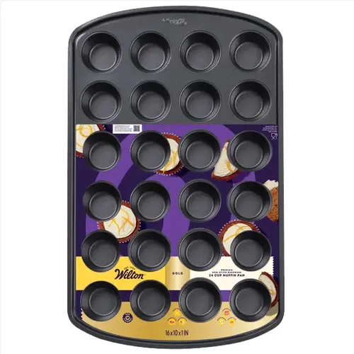 Mini Muffin Pan Gold 10" W X 16" L Black Black Mini Muffin Pan Gold 10" W X 16" L Black Black